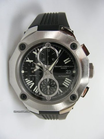 Baume & Mercier Riviera-XXL-chronographe-automatique-caoutchouc-prix neuf 3350 euros. watches