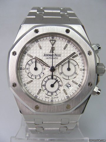 Audemars Piguet Royal Oak Chronograph "Kasparov" full steel white dial watches