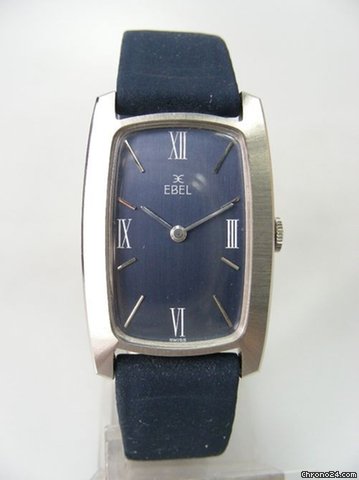 Ebel Rectangulaire vintage cadran bleu jeans watches