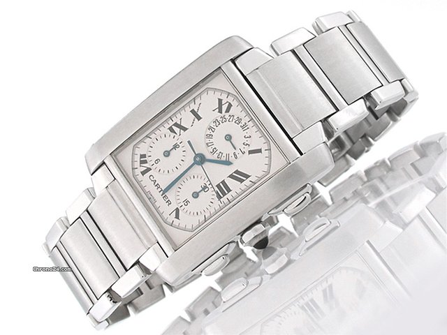 Cartier Herren "TANK FRANCAISE" Edelstahl Quarz watches