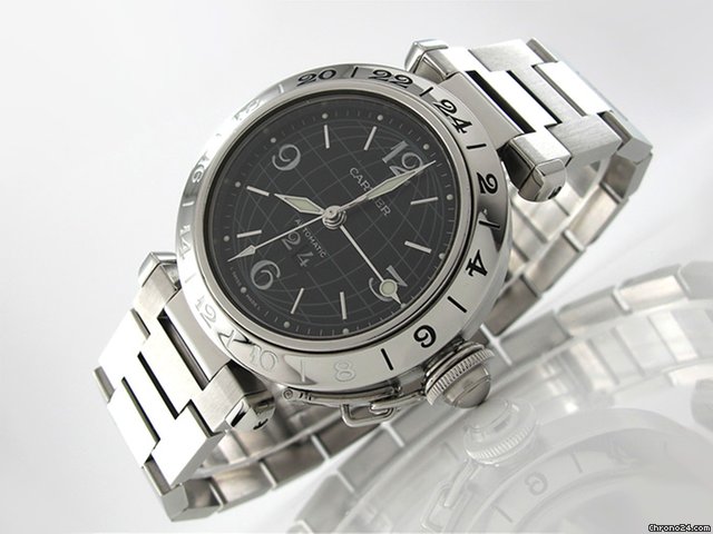 Cartier Damen "PASHA C GLOBE" Edelstahl Automatik watches