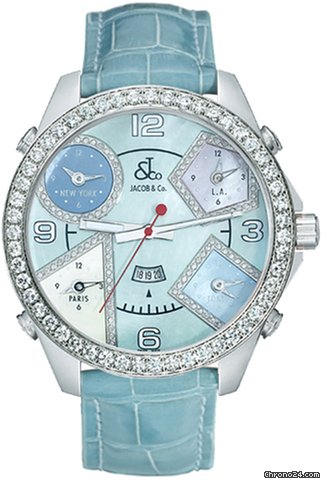 Jacob & Co. Five Time Zone - 47mm, 3.25ct Bezel watches