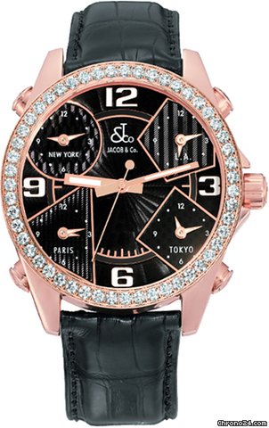 Jacob & Co. Five Time Zone - 40mm, 2ct Bezel watches
