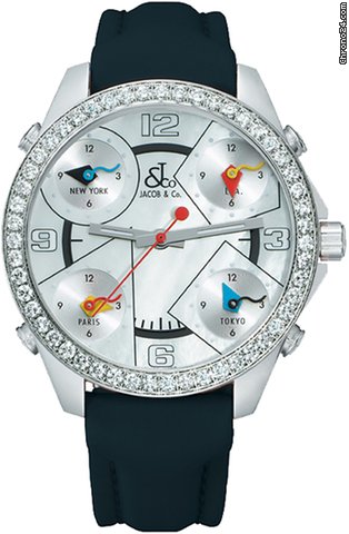 Jacob & Co. Five Time Zone - 40mm, 2ct Bezel watches