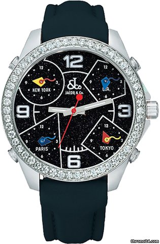 Jacob & Co. Five Time Zone - 40mm, 2ct Bezel watches