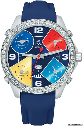Jacob & Co. Five Time Zone - 47mm, 3.25ct Bezel watches