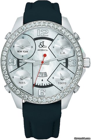 Jacob & Co. Five Time Zone - 47mm, 3.25ct Bezel watches