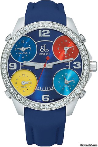 Replica Jacob & Co. Five Time Zone - 40mm, 2ct Bezel Watch