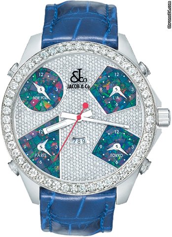 Jacob & Co. Five Time Zone - 47mm, 3.25ct Bezel watches