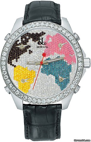 Jacob & Co. Five Time Zone - 40mm, 2ct Bezel watches