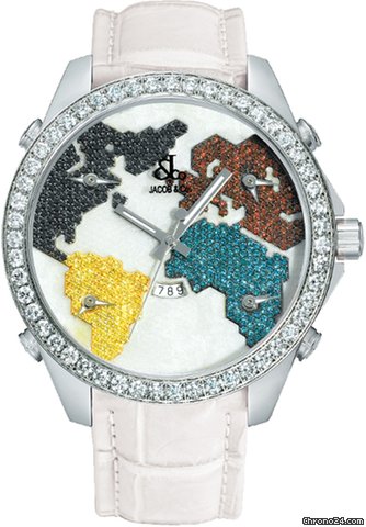 Jacob & Co. Five Time Zone - 47mm, 3.25ct Bezel watches