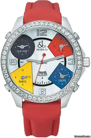 Jacob & Co. Five Time Zone - 47mm, 3.25ct Bezel watches