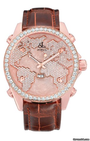 Jacob & Co. Five Time Zone - 47mm, 3.25ct Bezel watches
