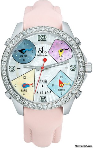 Jacob & Co. Five Time Zone - 47mm, 3.25ct Bezel watches