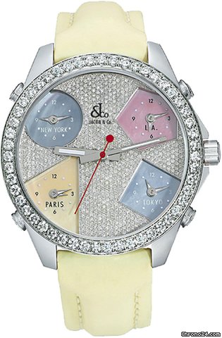 Jacob & Co. Five Time Zone - 40mm, 2ct Bezel watches