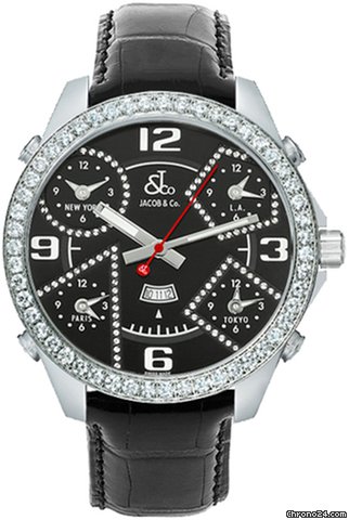 Jacob & Co. Five Time Zone - 47mm, 3.25ct Bezel watches