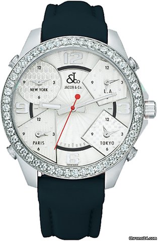 Jacob & Co. Five Time Zone - 40mm, 2ct Bezel watches