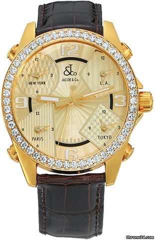 Jacob & Co. Five Time Zone - 40mm, 2ct Bezel watches