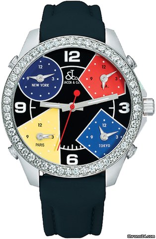 Jacob & Co. Five Time Zone - 40mm, 2ct Bezel watches