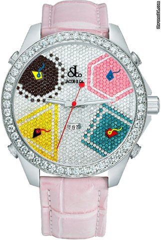 Jacob & Co. Five Time Zone - 47mm, 3.25ct Bezel watches