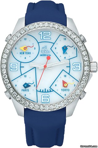 Jacob & Co. Five Time Zone - 40mm, 2ct Bezel watches