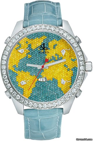Jacob & Co. Five Time Zone - 47mm, 3.25ct Bezel watches