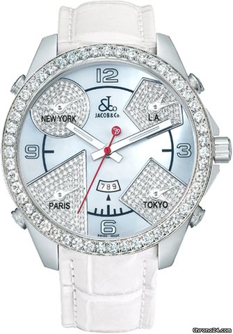 Jacob & Co. Five Time Zone - 47mm, 3.25ct Bezel watches