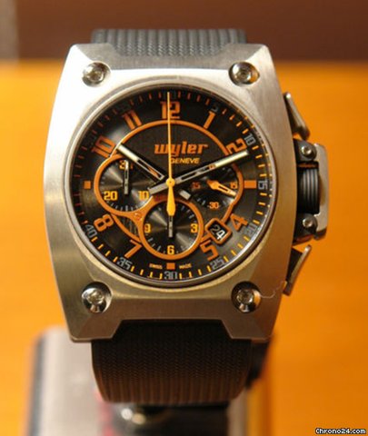 Wyler Chronograph 75% Discount TITANIUM Black DIal - Orange watches