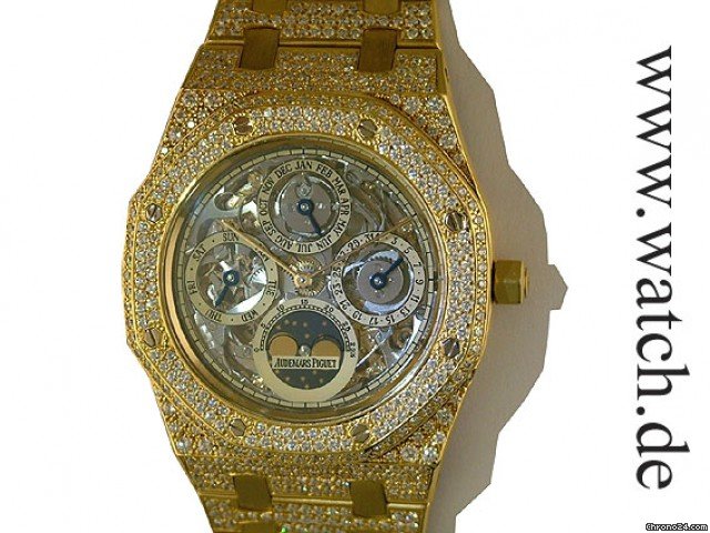 Audemars Piguet Royal Oak Quantieme Perpetual Skelett Ewiger Kalender Diamond 7,40ct 40mm wie Neu watches