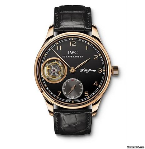 IWC Portuguese Tourbillion F.A. Jones Hand Wound Rose Gold Black Dial watches