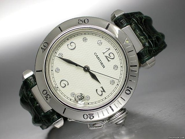 Cartier "PASHA de CARTIER" Diamantzifferblatt-18K/750 Wei gold watches