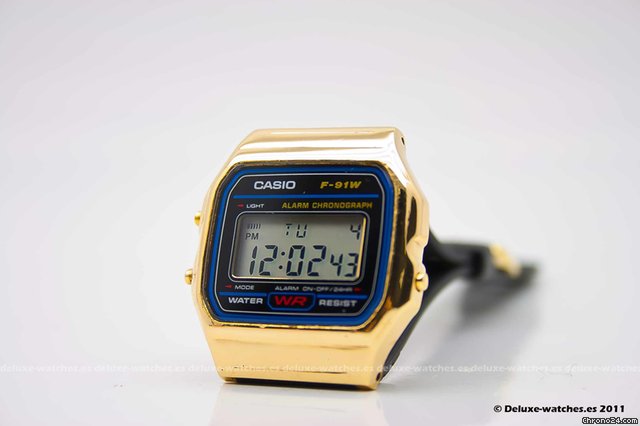 Casio F-91W 18K GOLD CASE watches