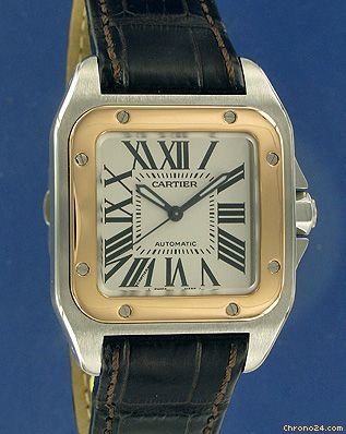Cartier Santos 100 MM Rose Gold/Steel !!NEW!! watches