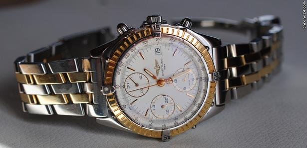 Breitling Chronomat Stahl / Gold mit Pilotband in Stahl / Gold watches