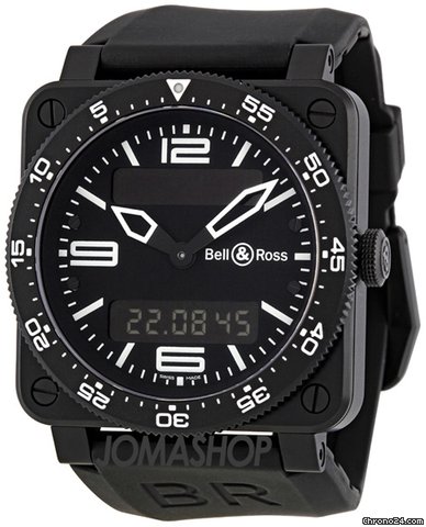 Bell & Ross Type Aviation Black Dial Chrono- Alarm 42MM Mens Watch BR-03-TYPE-AVIATION watches