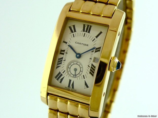 Cartier Tank Americaine 18k yellow gold, quarz movement watches