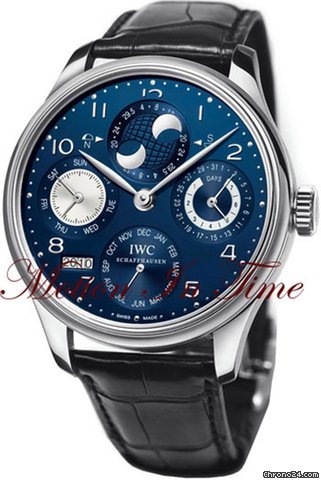 IWC Portuguese Perpetual Calendar Moonphase White Gold Blue Rare watches