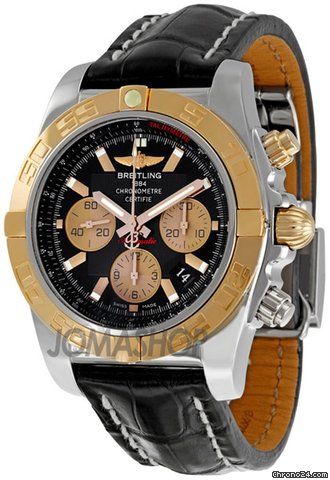 Breitling Chronomat 01 Black Leather Strap Chronograph Mens Watch CB011012-B968BKCD watches