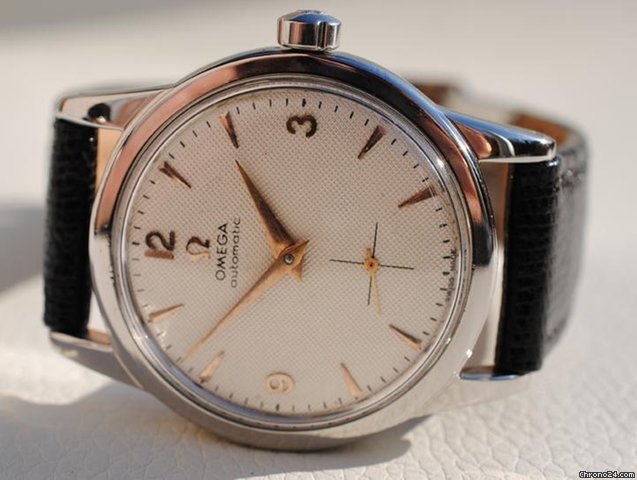 Omega Herrenuhr mit Gewebezifferblatt - Edelstahl Automatic watches