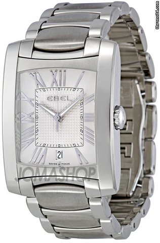 Ebel Brasilia Silver Roman Numeral Dial Mens Watch 9255M41-62500 watches