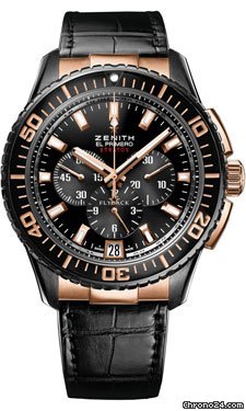Zenith El Primero Stratos Flyback Black Alchron and Rose Gold watches