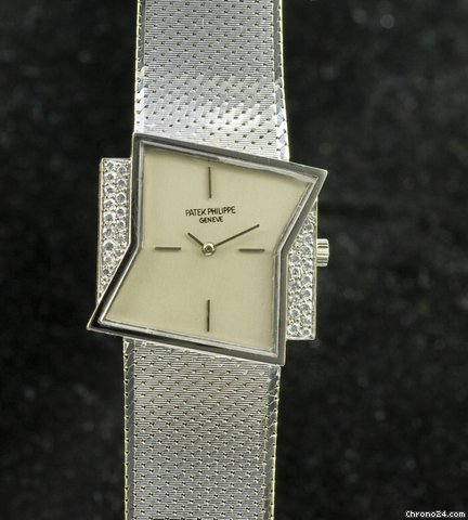 Replica Patek Philippe 3497 Asymmetrical white gold Watch