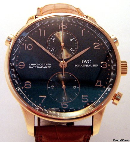 IWC PORTOGHESE CRONO RATTRAPPANTE ORO ROSA PELLE watches