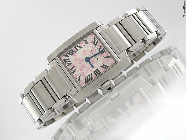 Cartier Damen "TANK FRANCAISE" Edelstahl Quarz watches