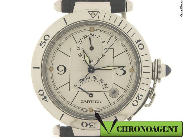 Replica Cartier Pasha Riserva Di Marcia Doppio Fuso Orario, In Acciaio Watch