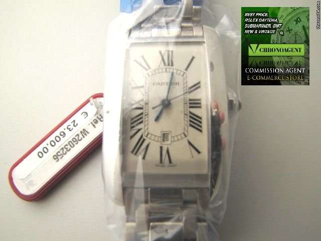 Cartier Tank Americaine Grand Taille Oro Bianco 18 Kt Nuovo Braccialato watches