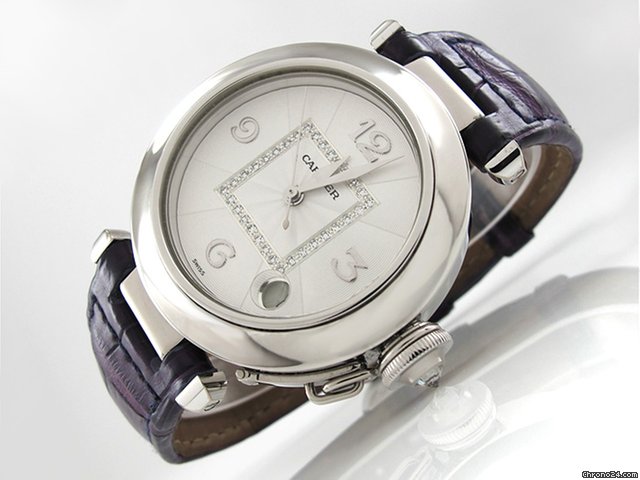 Cartier Damen "PASHA" 750/- Weissgold Automatik watches