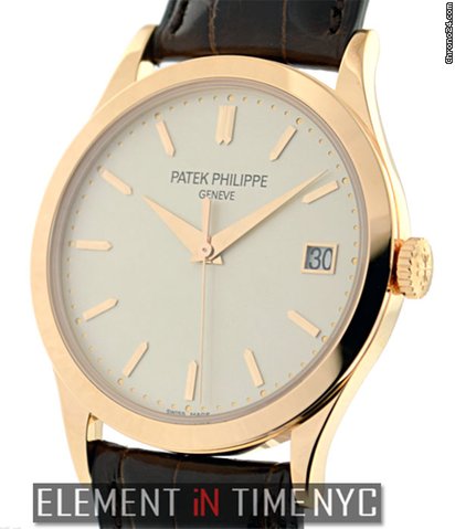 Replica Patek Philippe Calatrava 18k Rose Gold Silver Dial Watch