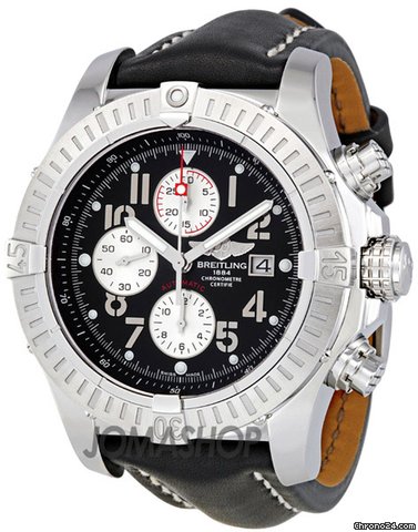 Breitling Super Avenger Black Dial Black Leather Strap Chronograph Mens Watch A1337011-B973BKLT watches