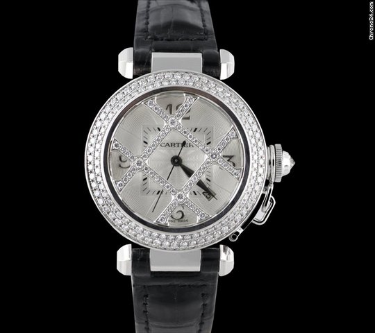 Cartier Pasha 18K White Gold Diamonds Grid Limited Edition watches
